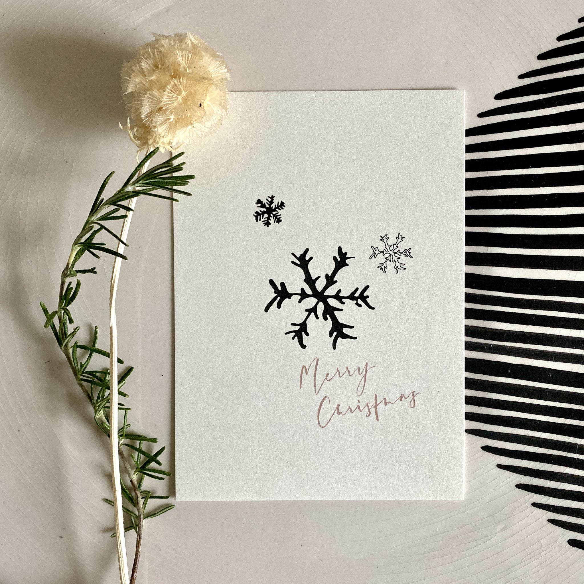 Grußkarte Merry Snowflakes